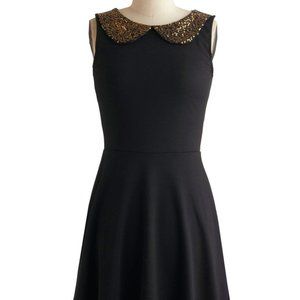 ModCloth Fit & Flare Dress with Gold Collar